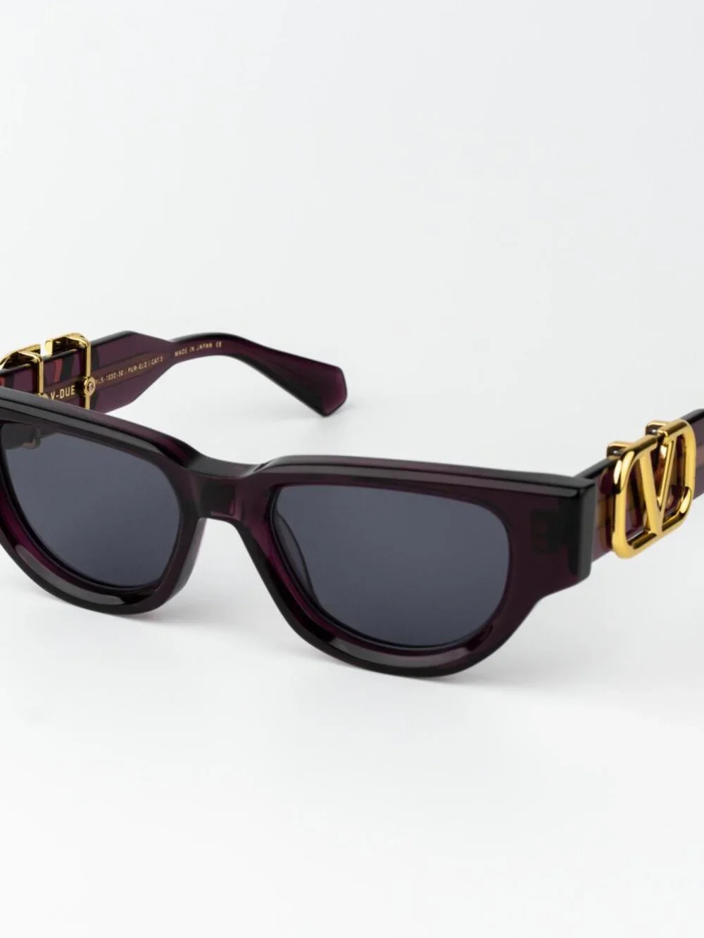 Valentino Women Sunglasses Crystal Purple Grey Cat Eye V - DUE VLS-103D-50